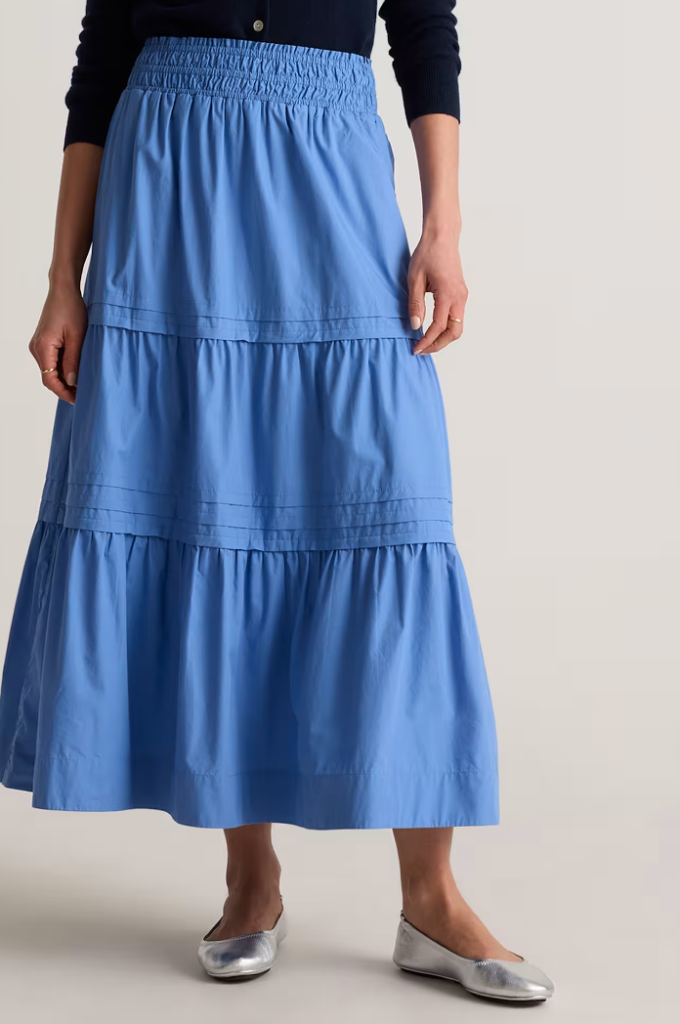 100% Organic Cotton Poplin Tiered Maxi Skirt memorial day weekend outfit ideas 